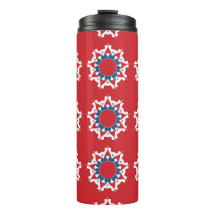 Decorative Seamless Pattern Round Element Thermal Tumbler