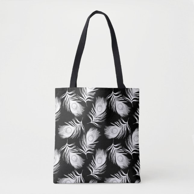 Decorative seamless pattern with beautiful peacock tote bag (Front)