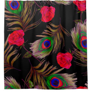 Decorative seamless pattern with beautiful waterco shower curtain