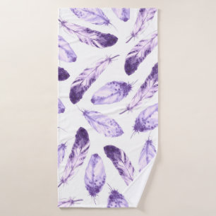Decorative seamless pattern with feathers. Waterco Bath Towel
