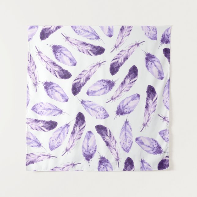 Decorative seamless pattern with feathers. Waterco Tapestry (Front)