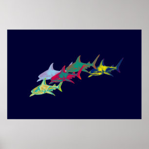 decorative sharks print