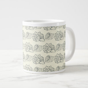 Decorative Shells Pattern Large Coffee Mug