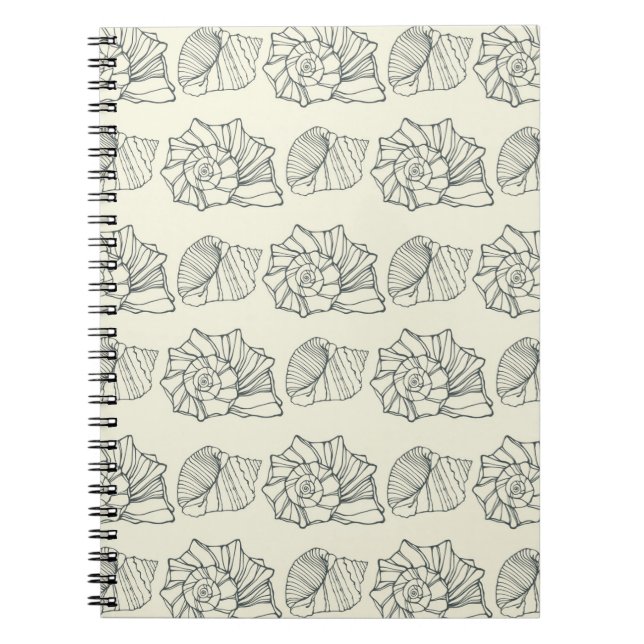 Decorative Shells Pattern Spiral Notebook (Front)