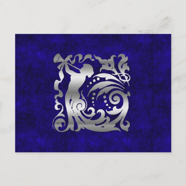 Decorative Silver Christmas Holiday Postcard (Front)