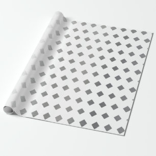 Decorative Silver Grey White Diamond Pattern Wrapping Paper