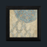 Decorative Silver Tapestry Floral Arrangement Gift Box<br><div class="desc">A decorative silver tapestry showcases a circular floral arrangement. This print would make a wonderful gift for people who love tapestries or tapestry-style art!</div>