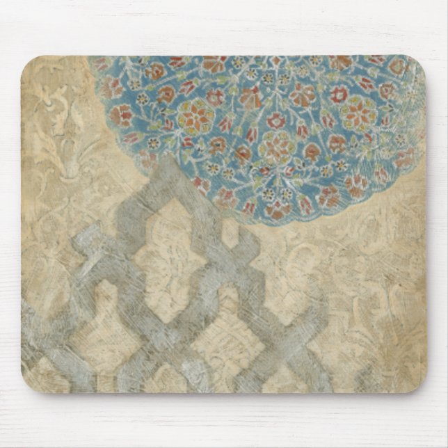 Decorative Silver Tapestry Floral Arrangement Mouse Pad (Front)