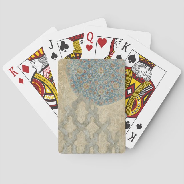 Decorative Silver Tapestry Floral Arrangement Playing Cards (Back)