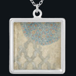 Decorative Silver Tapestry Floral Arrangement Silver Plated Necklace<br><div class="desc">A decorative silver tapestry showcases a circular floral arrangement. This print would make a wonderful gift for people who love tapestries or tapestry-style art!</div>