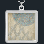 Decorative Silver Tapestry Floral Arrangement Silver Plated Necklace<br><div class="desc">A decorative silver tapestry showcases a circular floral arrangement. This print would make a wonderful gift for people who love tapestries or tapestry-style art!</div>