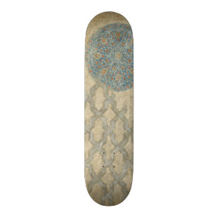 Decorative Silver Tapestry Floral Arrangement Skateboard