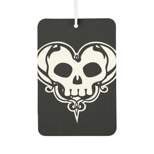 Decorative Skull Heart Car Air Freshener (Front)