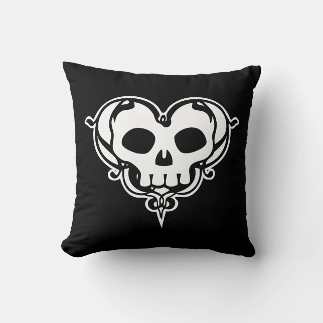Decorative Skull Heart Cushion (Front)