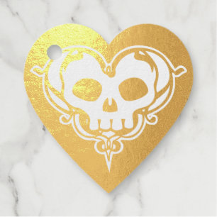 Decorative Skull Heart Favour Tags