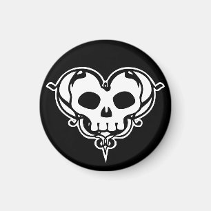 Decorative Skull Heart Magnet