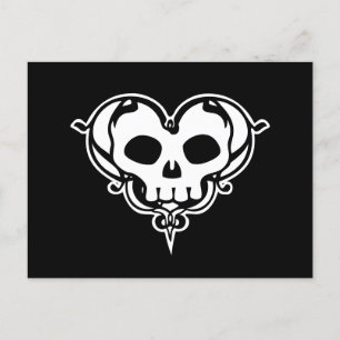 Decorative Skull Heart Postcard