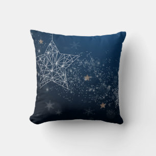 Decorative Snow Blue & White Ball Merry Christmas  Cushion