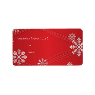 Decorative snowflakes red holiday gift tags