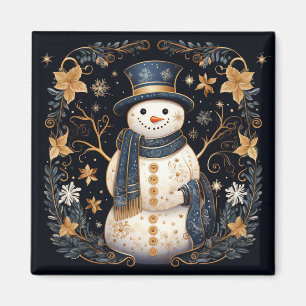 Decorative Snowman Holiday Magnet