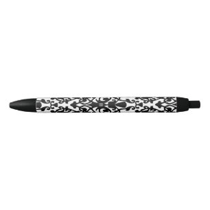 Decorative stamp damask black ink pen