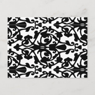 Decorative stamp damask postcard