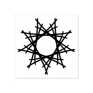 Decorative Star Rubber Stamp