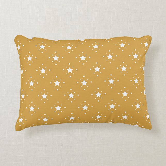 Decorative Stars on Gold Background Cushion (Front)