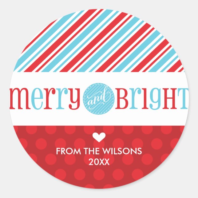 DECORATIVE STICKER SEAL :: merry & bright 1 (Front)