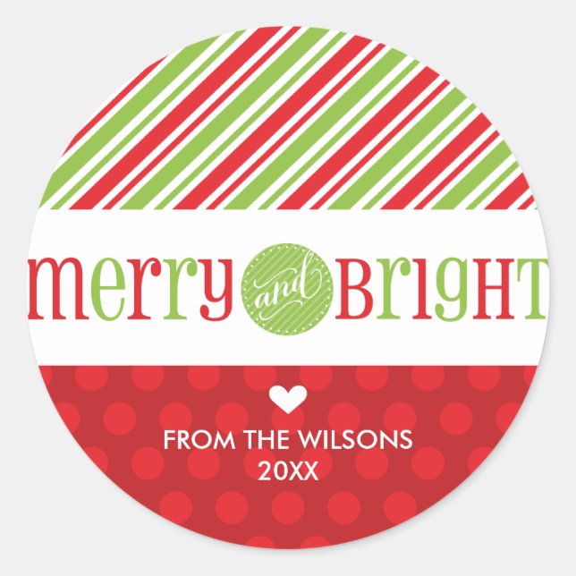 DECORATIVE STICKER SEAL :: merry & bright 3 (Front)