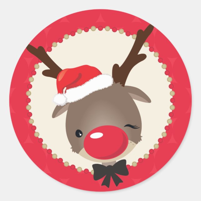 DECORATIVE STICKER SEAL :: reindeer (Front)
