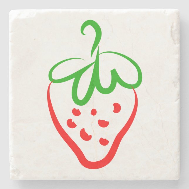 Decorative Strawberry Stone Coaster (Front)
