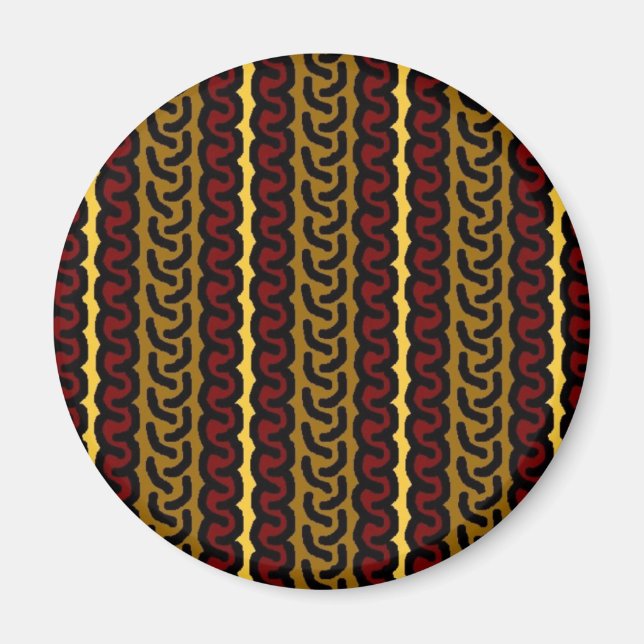 Decorative stripe magnet - ochre/red (Front)