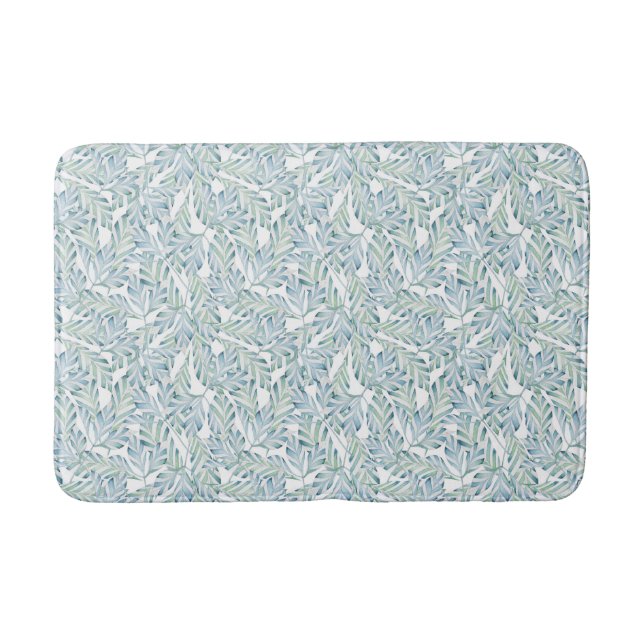 Decorative Striped Leaf Pattern Bath Mat (Front)