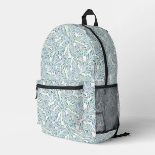 Decorative Striped Leaf Pattern Printed Backpack
