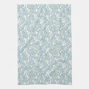 Decorative Striped Leaf Pattern Tea Towel