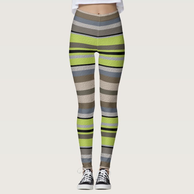  Decorative Striped  Leggings (Front)