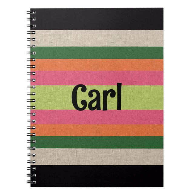 Decorative Striped  Notebook (Front)