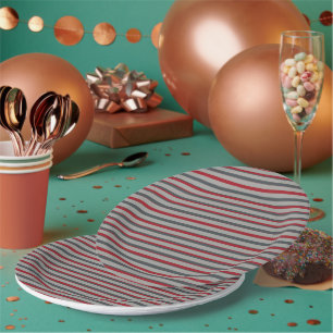 Decorative Striped Paper Plate