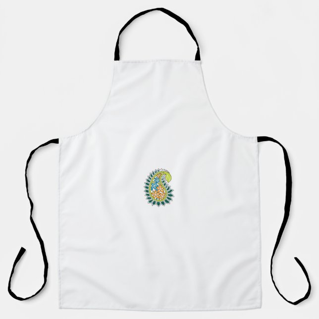 Decorative Style, Dark Blue Green, Wattle Apron (Front)