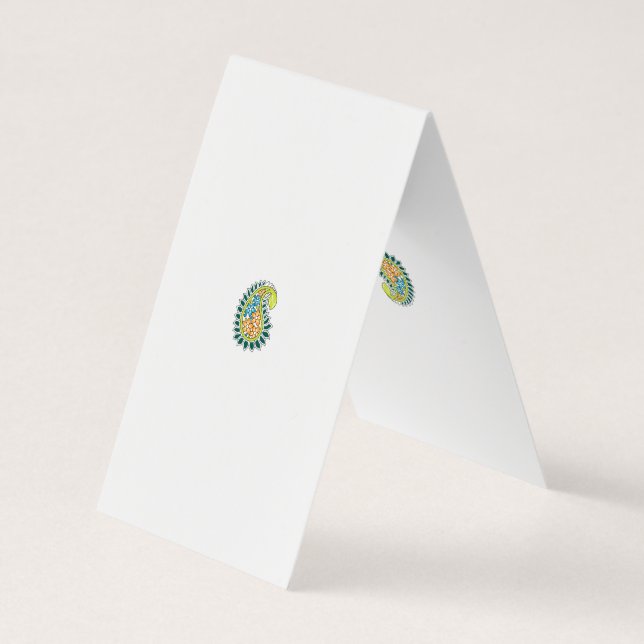 Decorative Style, Dark Blue Green, Wattle Business Card (Back)