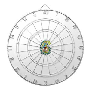 Decorative Style, Dark Blue Green, Wattle Dartboard