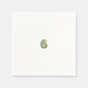 Decorative Style, Dark Blue Green, Wattle Napkin