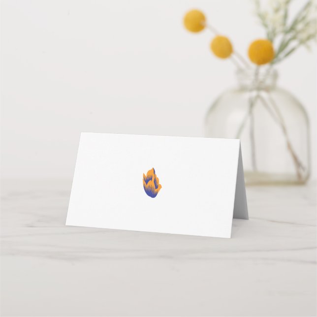 Decorative Style, Dark Blue Green, Wattle Place Card (Front)