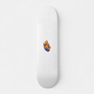 Decorative Style, Dark Blue Green, Wattle Skateboard