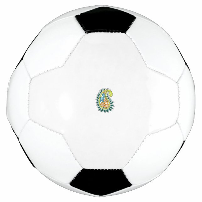 Decorative Style, Dark Blue Green, Wattle Soccer Ball (Front)