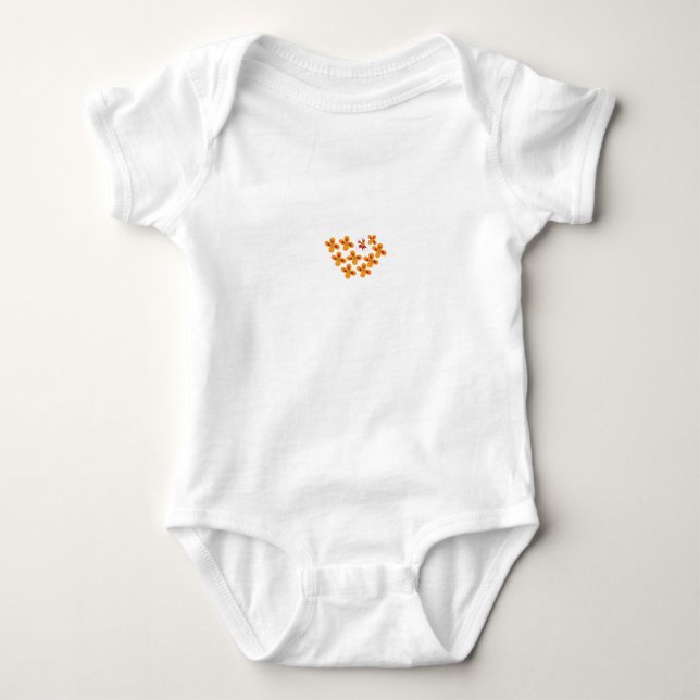 Decorative Style, Dull Orange, Cornell Red Baby Bodysuit (Front)