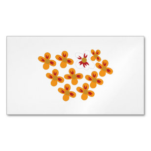 Decorative Style, Dull Orange, Cornell Red Magnetic Business Card