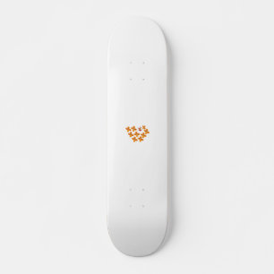 Decorative Style, Dull Orange, Cornell Red Skateboard