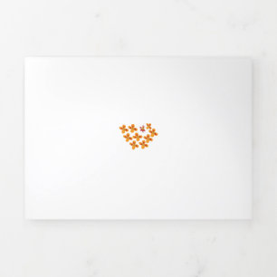 Decorative Style, Dull Orange, Cornell Red Tri-Fold Card